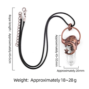 Pendentif en cristal blanc lune et étoile rétro avec détails de dimensions affichés