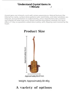 Tiger eye Hamsa hand pendant with brown suede cord and product size measurements