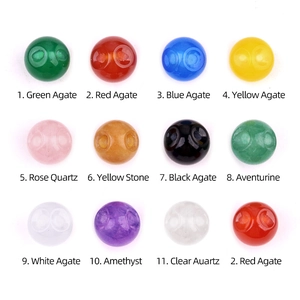 Variety of 11 natural gemstone round bead buttons for traditional clothing accessories