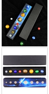 Solar system eight planets opal gemstone set with black display gift box and info card