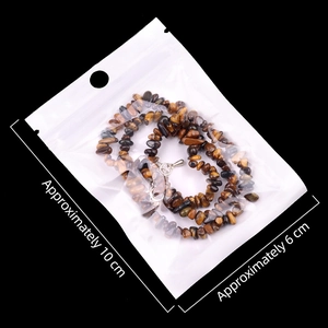 Irregular Tiger Eye stone bead necklace in a 10x6cm transparent packaging bag