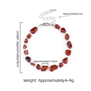 Handmade bracelet with irregular reddish-brown amethyst stones and silver extender chain