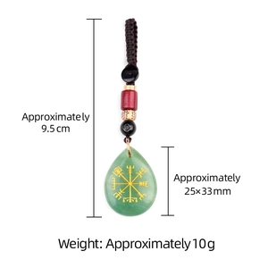Portachiavi goccia occhio di tigre con bussola Vegvisir dorata e cordino con perle