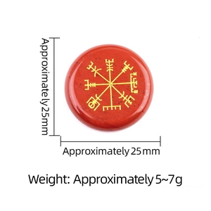 Disco di ametista naturale con simbolo Vegvisir dorato, decorazione in pietra vichinga 25mm