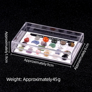 Educational kit with 20 mixed natural mineral specimens in a clear acrylic display box