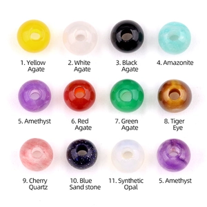 Mezcla de cuentas de 6 mm de cristal y piedras semipreciosas con agujeros para joyería DIY