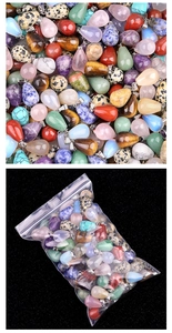 Mezcla de colgantes de gota de 20mm en piedras semipreciosas con cierres plateados en bolsa