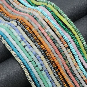 Macro detail of mixed natural crystal abacus beads for DIY jewelry making and crafts