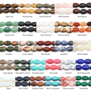 30 varieties of 13x18mm oval natural stone beads for DIY jewelry making