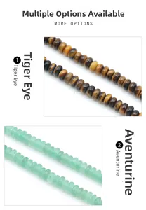 Detailed macro view of 2x4mm Tiger Eye and Green Aventurine abacus beads for DIY jewelry