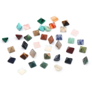 Polished 8mm mini crystal pyramid gemstones in various colors for DIY jewelry making