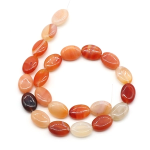 Polished 13x18mm oval orange agate beads strand for DIY jewelry making accessories