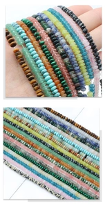 Macro detail of natural stone abacus beads for handmade jewelry DIY projects