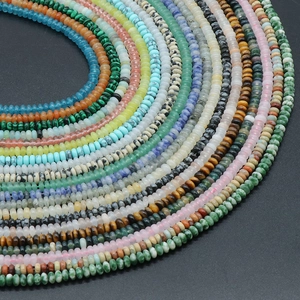 2x4mm natural crystal agate abacus beads in multiple colors for DIY jewelry making