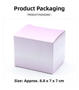 Detailed view of lavender gift packaging box measuring 8.8x7x7cm for gemstone pyramid