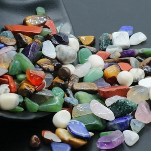 Mix of colorful polished natural crystal stones for decor and mining materials