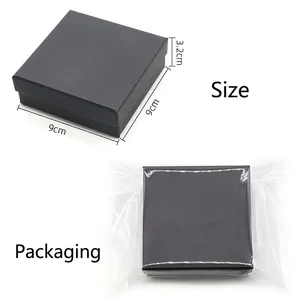 Black square jewelry gift box 9x9x3.2cm size for colorful stones and crystal sets