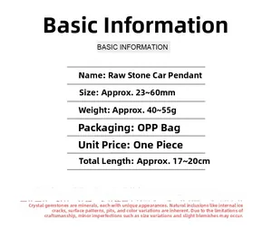Basic information and size specifications of raw crystal stone car hanging ornament