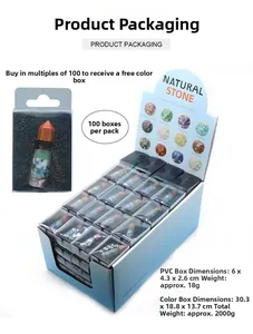 Macro detail of hexagonal column natural crystal stone set in bulk display packaging