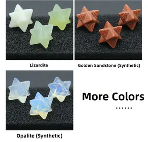Lizardite, Golden Sand stone and Opalite Merkaba star shaped decorative crystal stones