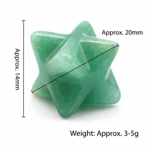 Natural green aventurine Merkaba star crystal measuring 20mm for healing and meditation