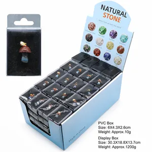 Lot de pendentifs champignons en cristal 2cm avec boîte et pack de 100 pièces