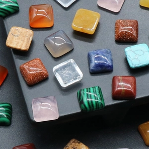 Vierkante Edelsteen Cabochon Natuurlijk Synthetisch Naakte Steen Voor DIY Sieraden Maken Ring Gezicht Inleg Accessoire