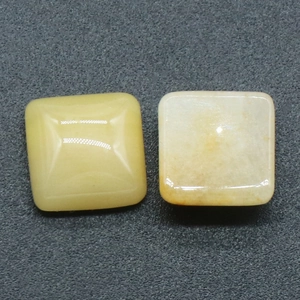 Vierkante natuurlijke kristallen cabochons voor sieraden DIY in geel en beige jade