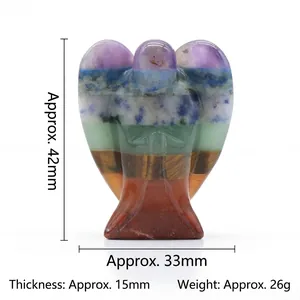 Chakra natural stone angel statue with dimensions: 42mm height and 33mm width
