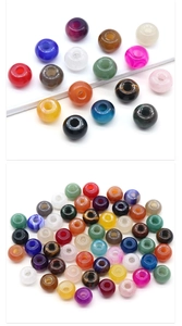 Détails de perles colorées en agate et cristal naturel avec grands trous pour bijoux DIY