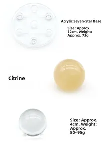 Detailed view of acrylic crystal stand with dimension labels for the natural crystal balls