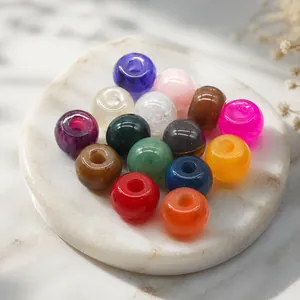Colorful natural crystal abacus beads 6mm large hole for DIY jewelry cord crafts