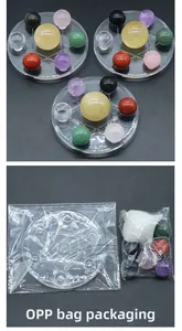 Detailed seven-star crystal ball set with acrylic base and colorful natural gemstones