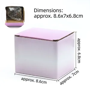 Purple resin crystal pyramid packaging box with dimensions 8.6x7x6.8cm and bubble wrap