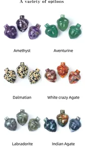 Selezione di pietre preziose a forma di ghianda in ametista e labradorite