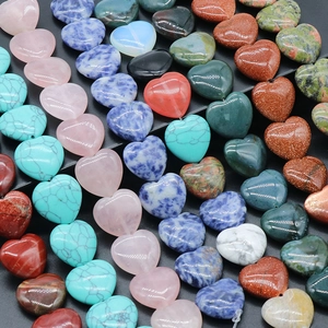 Perline Sciolte da 20mm a Forma di Cuore in Pietra Naturale Pietre Sintetiche per Creazione Gioielli DIY Agata Cristallo