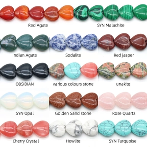 Set di pietre preziose naturali da 20mm a forma di cuore per gioielli fai da te