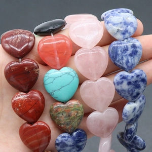 Mix di perline a forma di cuore in pietra naturale 20mm per gioielli fai da te