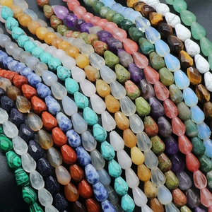 Piedra Natural Ágata Cuentas de Gota Facetadas Piedras Semipreciosas Sueltas Para Hacer Joyería DIY Collar Pulsera Materiales