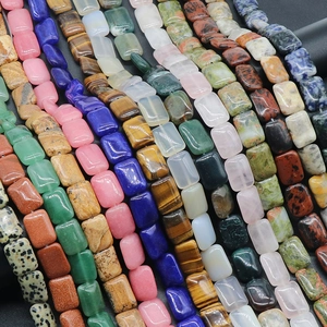 Rechteck Naturstein Perlen Achat Kristall Jaspis Für DIY Schmuckherstellung Handgefertigte Halsketten Armbänder Zubehör