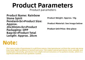 Detailed technical specifications for the natural colorful stone cone pendulum pendant
