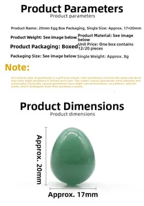Detailed technical diagram of mini crystal agate eggs with size and weight specifications