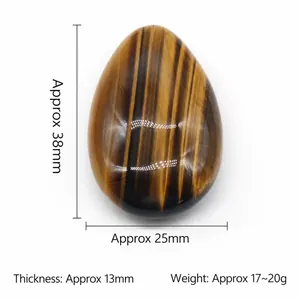 Colgante de lágrima en piedra de ojo de tigre pulida con textura natural