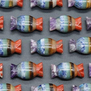 Chakra candy shaped healing stones handcrafted with colorful natural gemstones