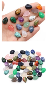 Polished 10x14mm teardrop natural stones for DIY jewelry making in various vibrant colors