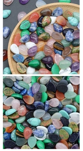 Polished teardrop shaped natural stone cabochons for DIY jewelry making and settings