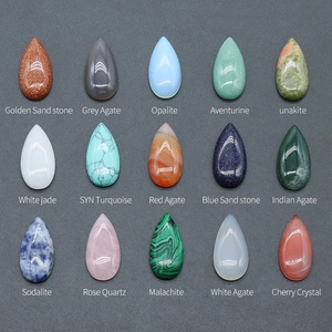 Variety of 15x30mm teardrop crystal stone cabochons for DIY jewelry making in a matrix layout