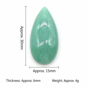 Pierre cristal aventurine verte en forme de goutte 15x30mm pour bijoux DIY