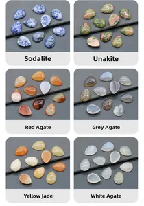 Comparación detallada de piedras naturales en forma de pera, sodalita y ágata roja