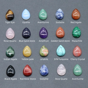 Set di 20 cabochon in cristallo naturale a forma di goccia per creazione di gioielli